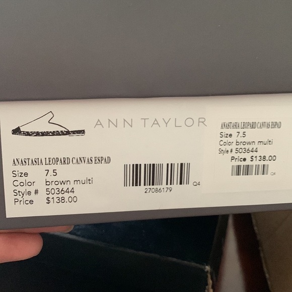 ANN Taylor Anastasia Leopard Espadrille Brown 7.5 - Picture 9 of 9